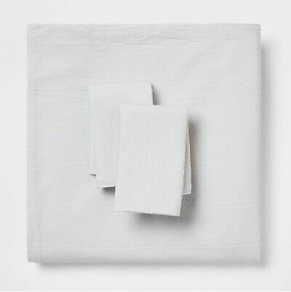 3pc Full/Queen Simple Woven Stripe Duvet & Sham Set Light Gray - Threshold - Picture 2 of 8